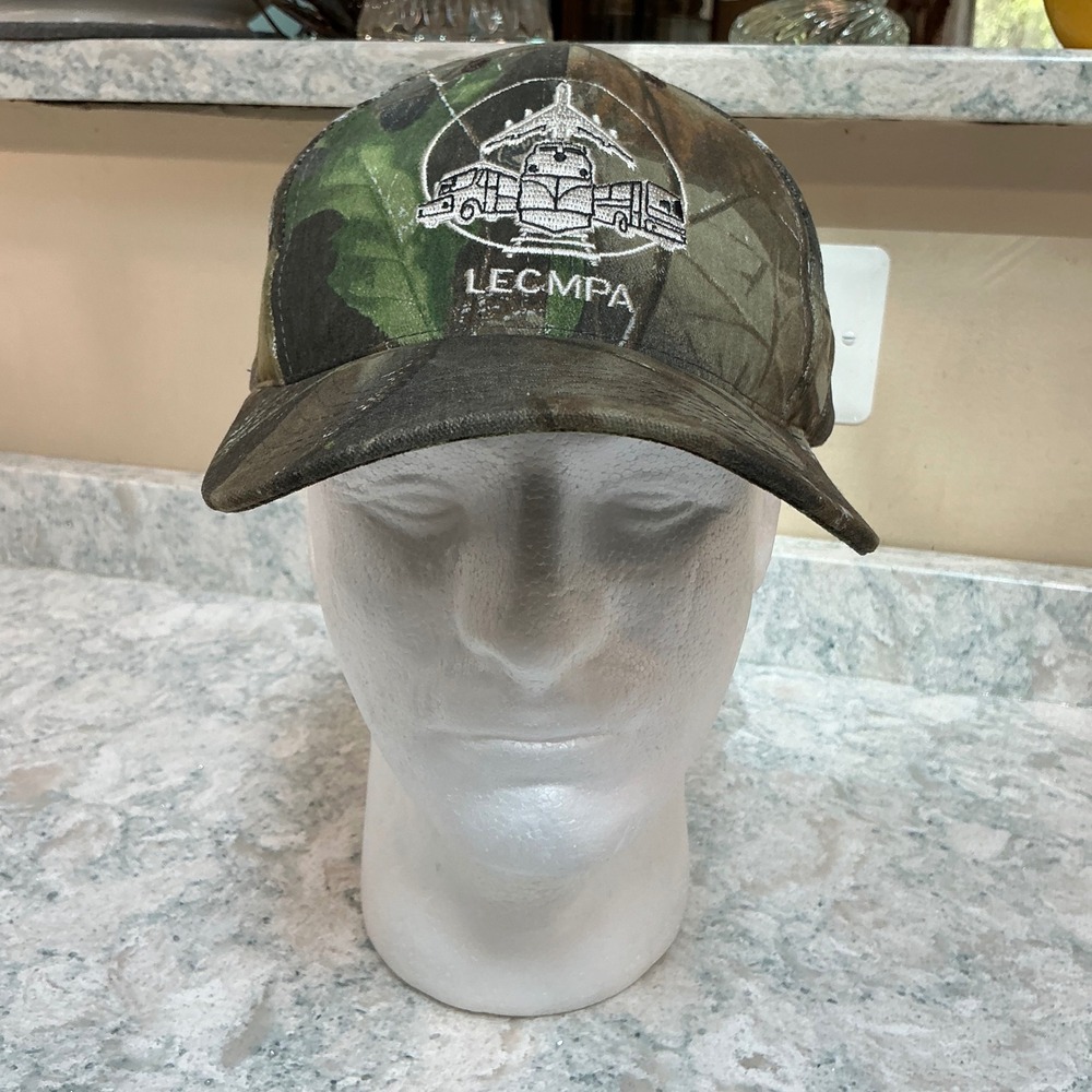 LECMPA Baseball Cap Camo XL Green Brown Embroidered Transportation‎ Hat USA Made
